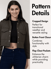 Pattern details PDF sewing pattern for women's crop jacket 'Noelle' with detailed instructions