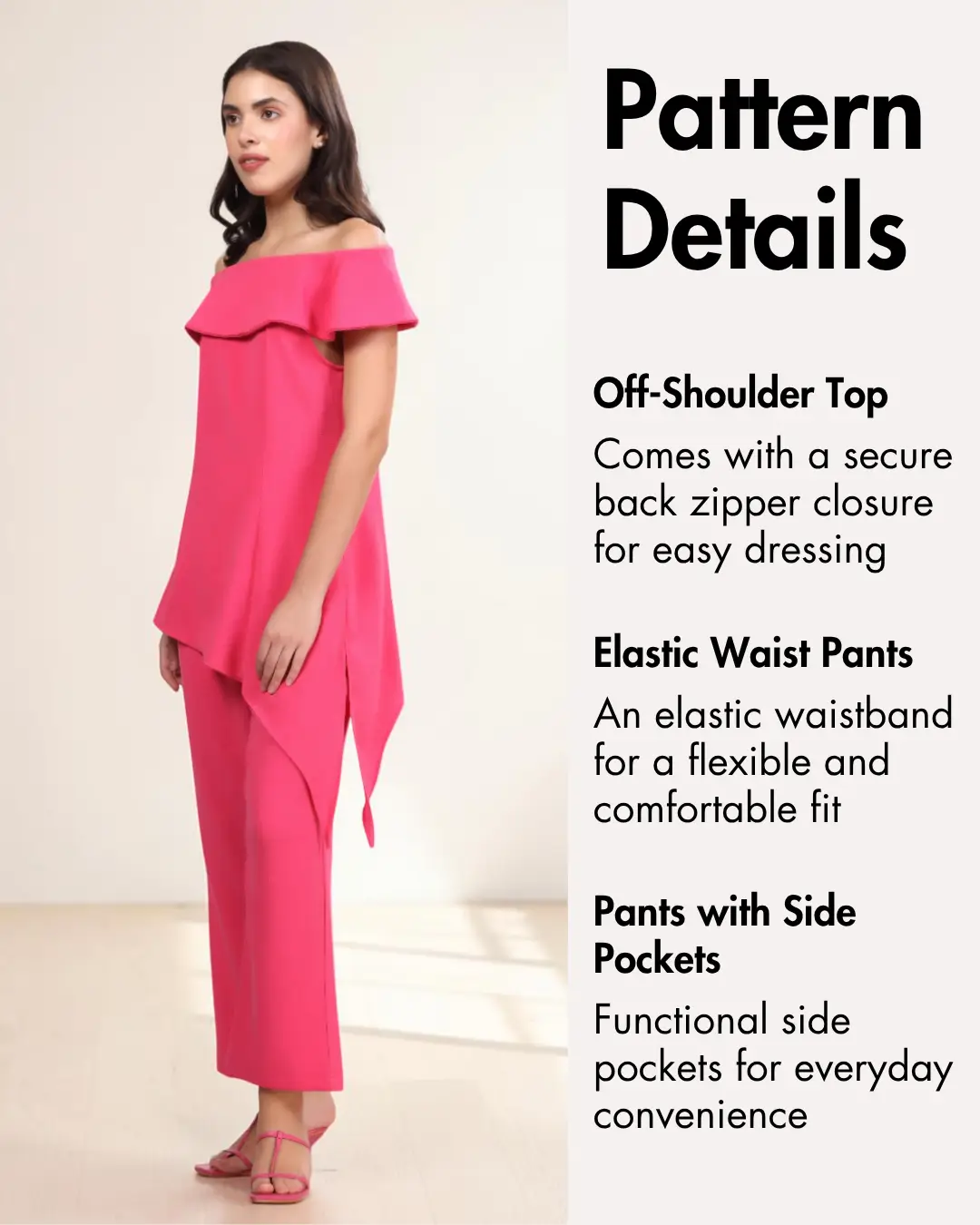 Off-shoulder Top and Straight Leg Pants Co-ord Set Sewing Pattern 'Anya'