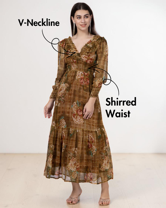 V Neck Maxi Dress Sewing Pattern 'Daisy'