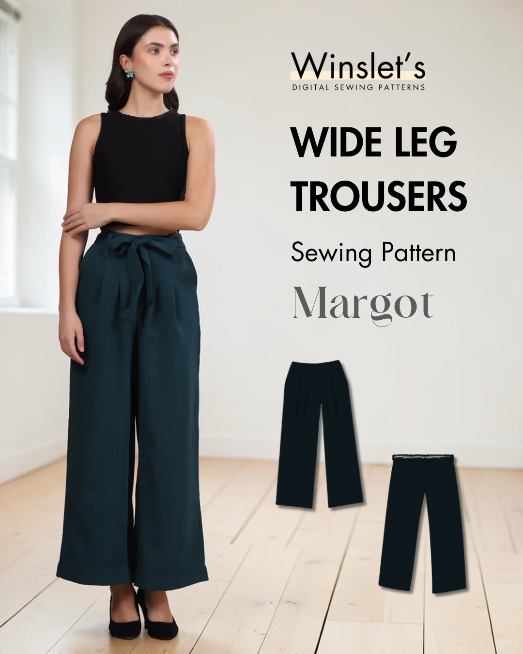 Wide Leg Trousers Sewing Pattern 'Margot'
