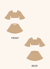 70's Pop Doll Outfit – Crop Top & Flared Skirt Set Sewing Pattern 'Cindy'