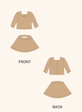 Vintage Doll Outfit – Top & Flared Skirt Set Sewing Pattern 'Crissy'