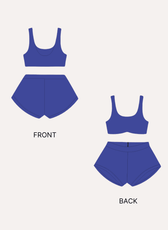 Sewing pattern with front and back design for swimwear