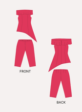 Off-shoulder Top and Straight Leg Pants Co-ord Set Sewing Pattern 'Anya'