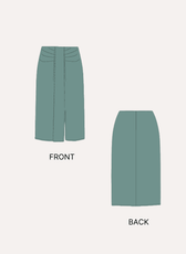 Women's midi skirt technical illustration