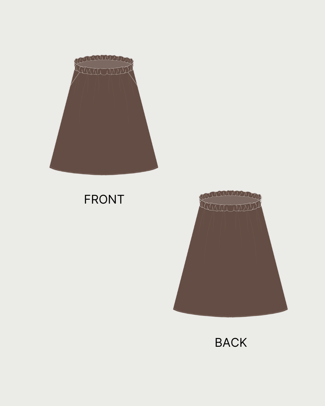 Gathered Maxi Skirt Sewing Pattern 'Zinnia'