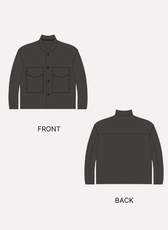 Women's sewing pattern for crop jacket 'Noelle' with front and back design illustrations