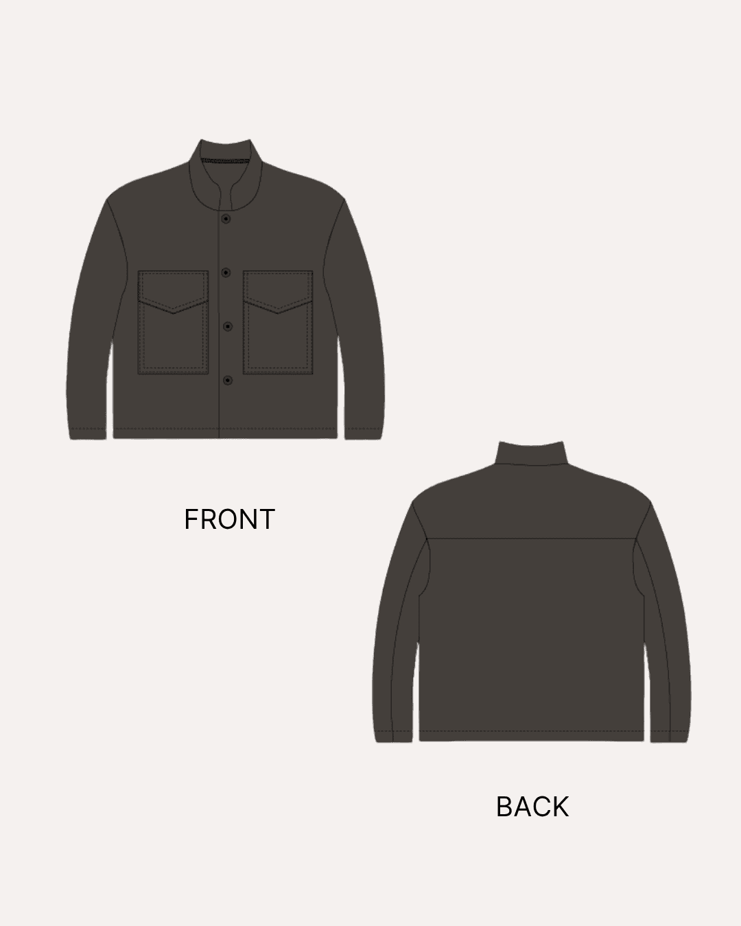 Women's sewing pattern for crop jacket 'Noelle' with front and back design illustrations