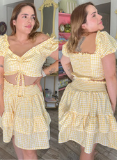 Shirred Crop Top & Tiered Mini Skirt Set Sewing Pattern 'Mariposa'