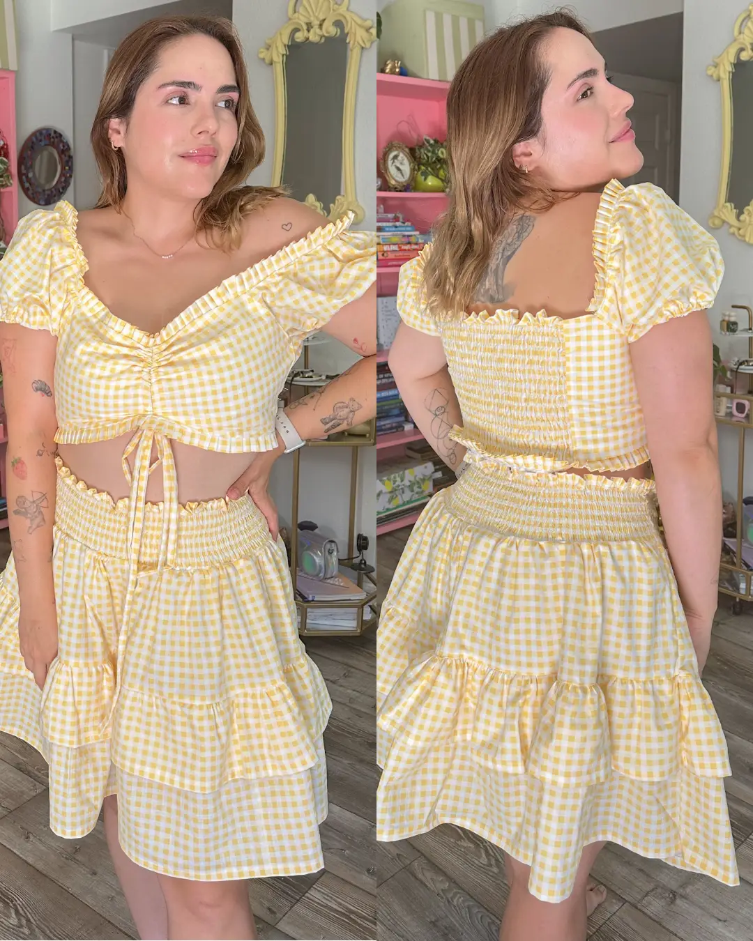 Shirred Crop Top & Tiered Mini Skirt Set Sewing Pattern 'Mariposa'
