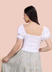 Puff Sleeves Ruched Top Sewing Pattern 'Maple'