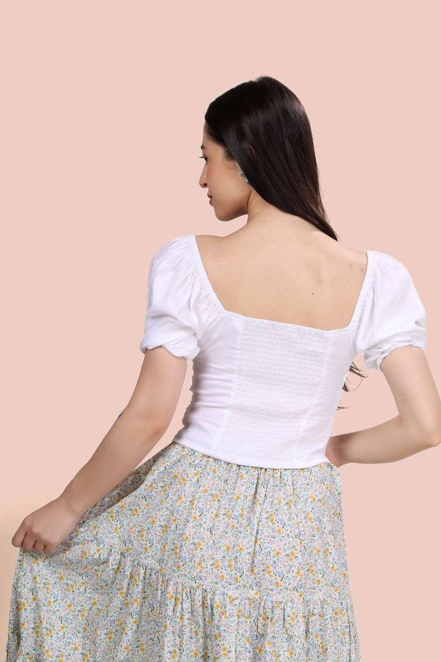 Puff Sleeves Ruched Top Sewing Pattern 'Maple'