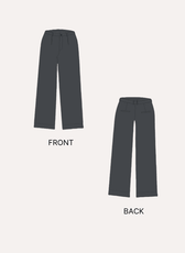 Men's trousers sewing pattern front and back views illustrations