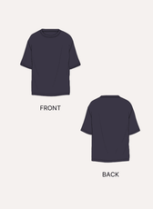 Front and back illustrations for oversized t-shirt sewing pattern