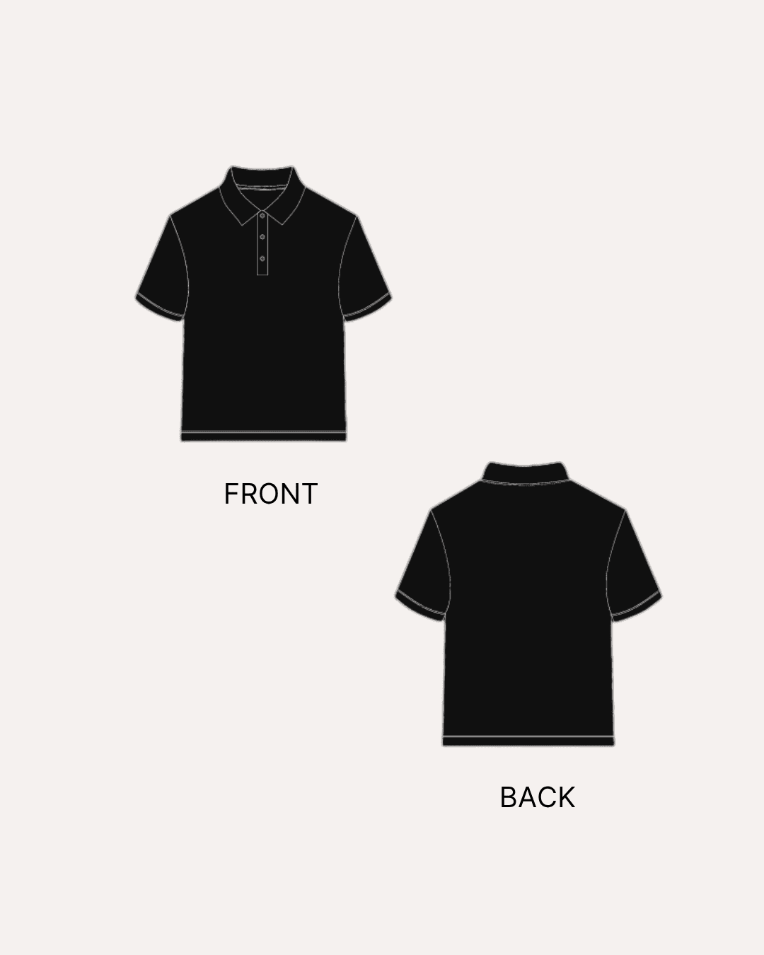  men's polo shirt sewing pattern front and back illustrations 
