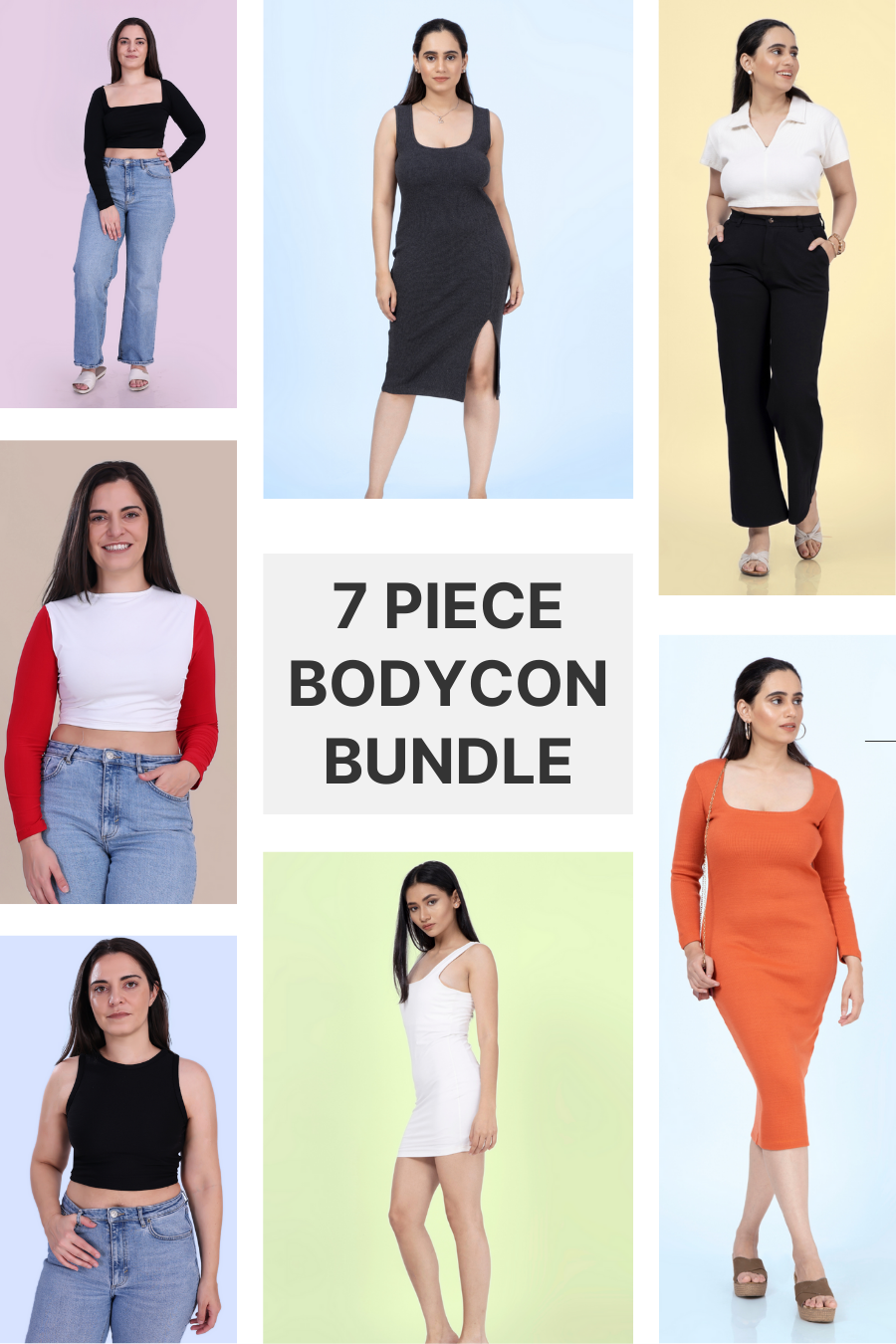 a collage of different types of women's bodycon tops and dresses sewed with winslets patterns