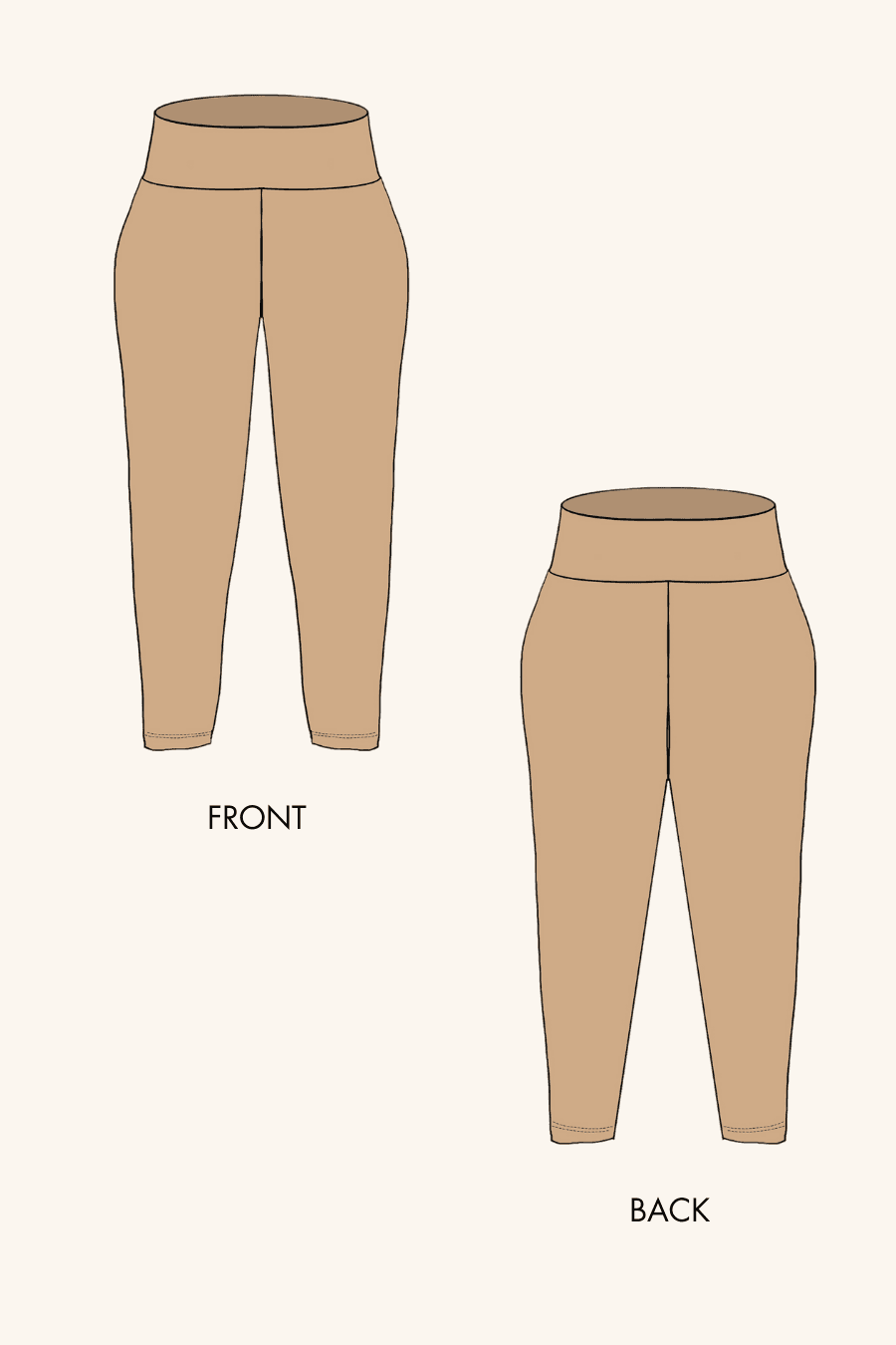 Wide Waistband Leggings Sewing Pattern 'Nova'