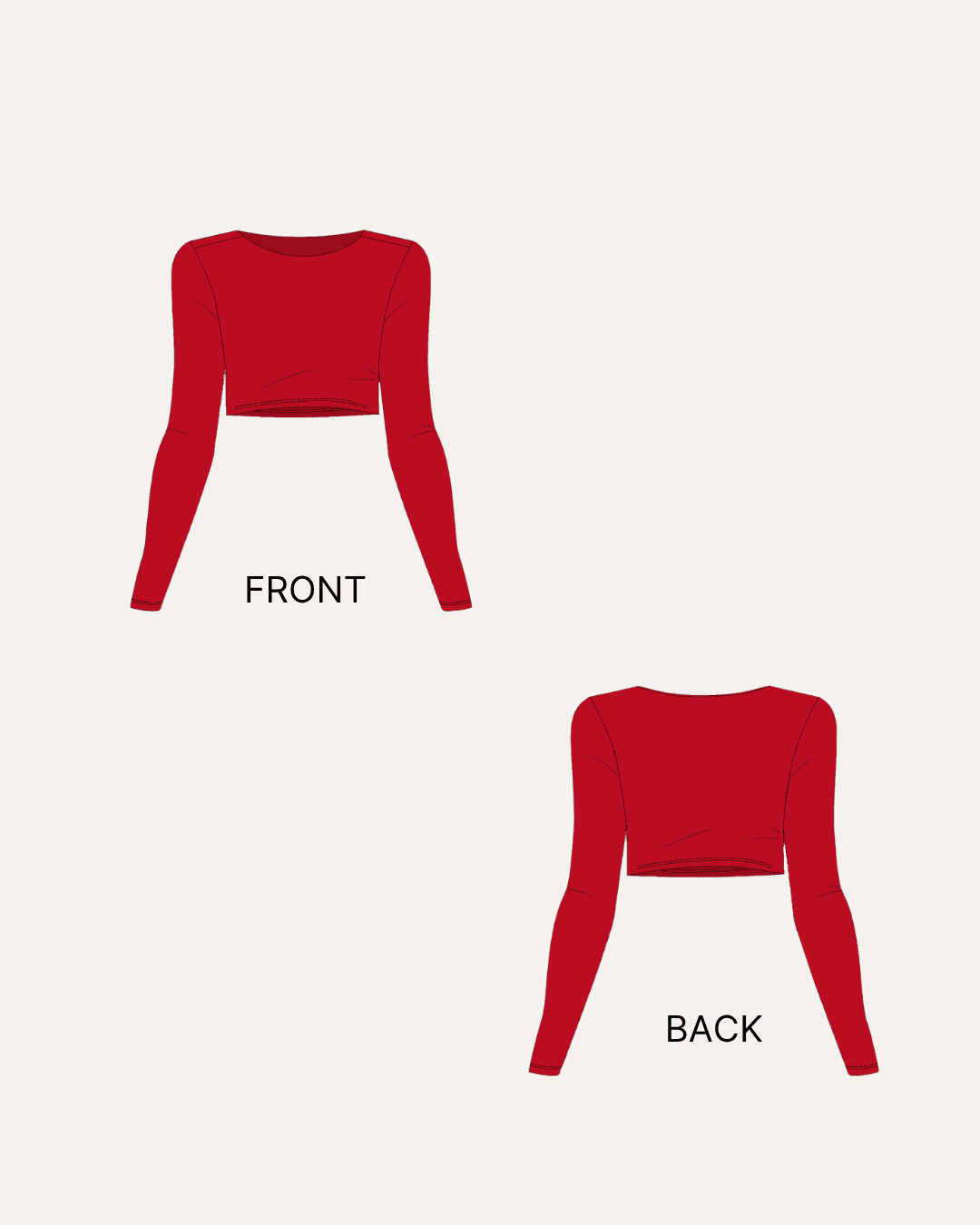 Long Sleeves Tshirt PDF Women's Crop Top Sewing Pattern