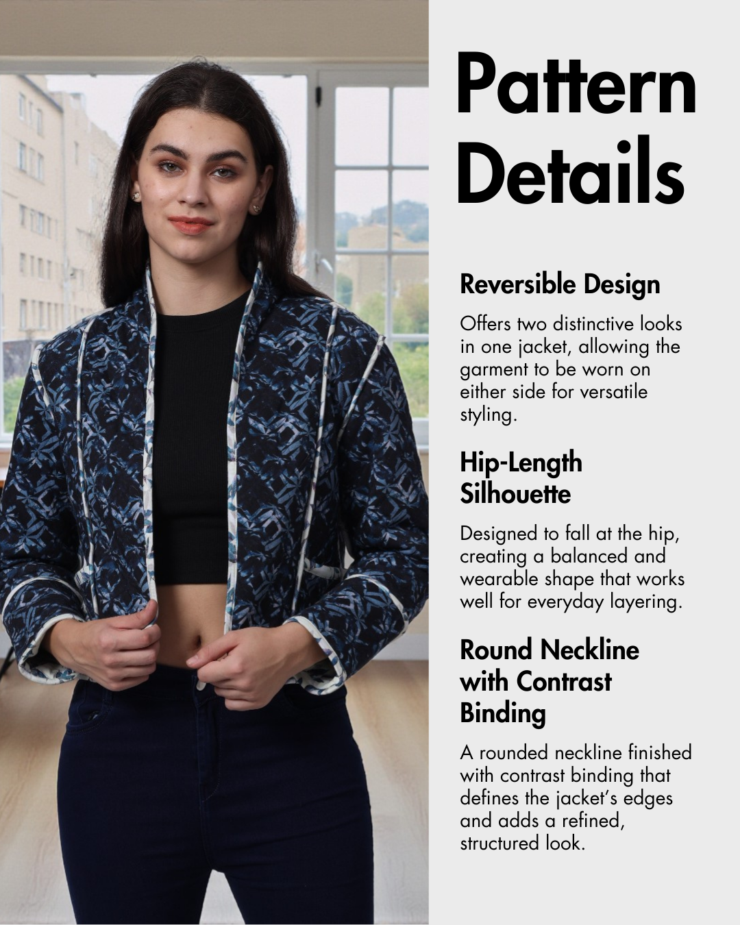 Reversible Quilted Jacket Sewing Pattern 'Romy'