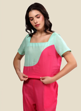 Square-Neck Top and Full Length Pants Coord Set Sewing Pattern 'Mary'