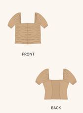 Puff Sleeves Ruched Top Sewing Pattern 'Maple'