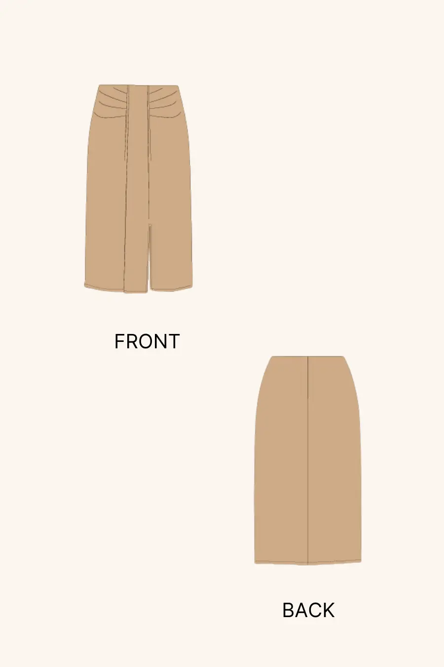 Draped Midi Skirt Sewing Pattern 'Lara'