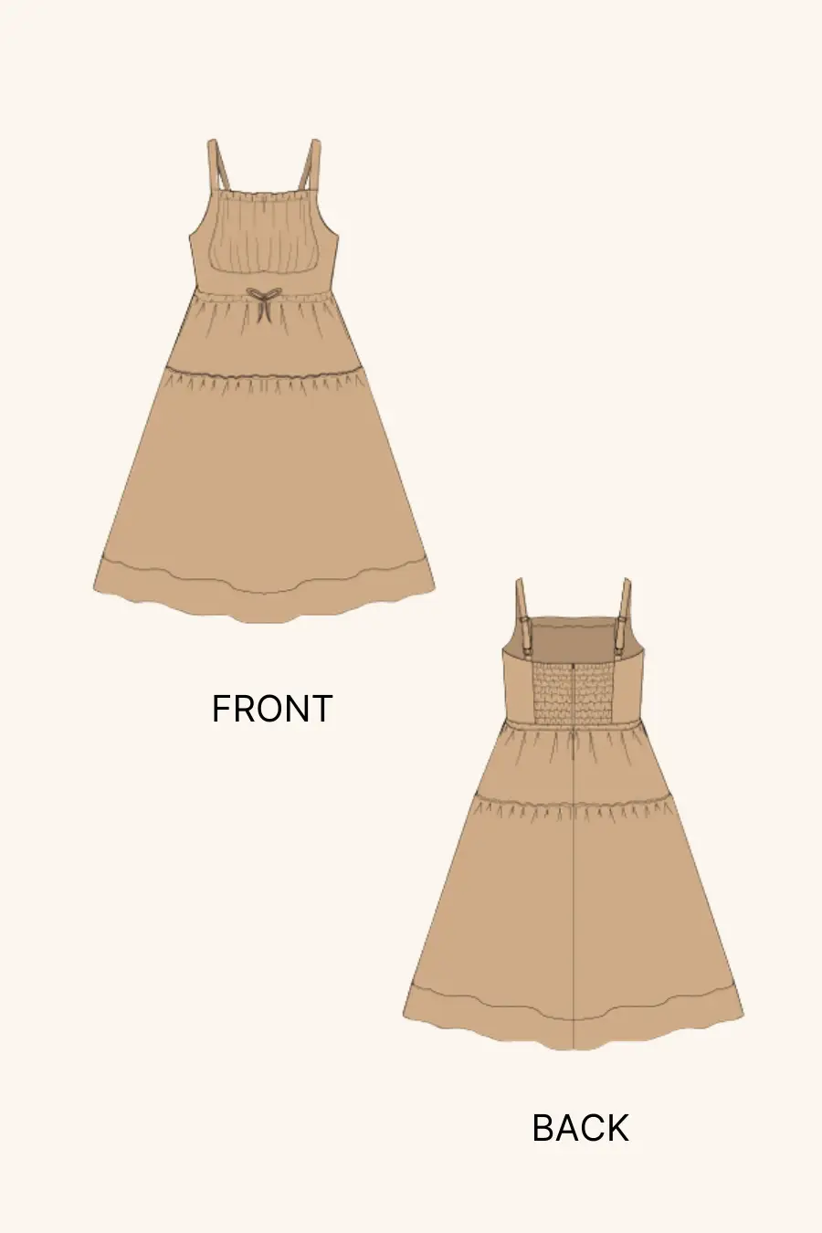 Strappy Midi Dress Sewing Pattern 'Fiona'