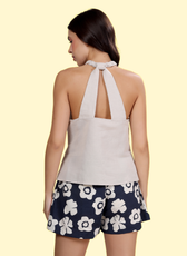 Lounge Coord Set Sewing Pattern – Braided Halter Top with Drawstring Shorts