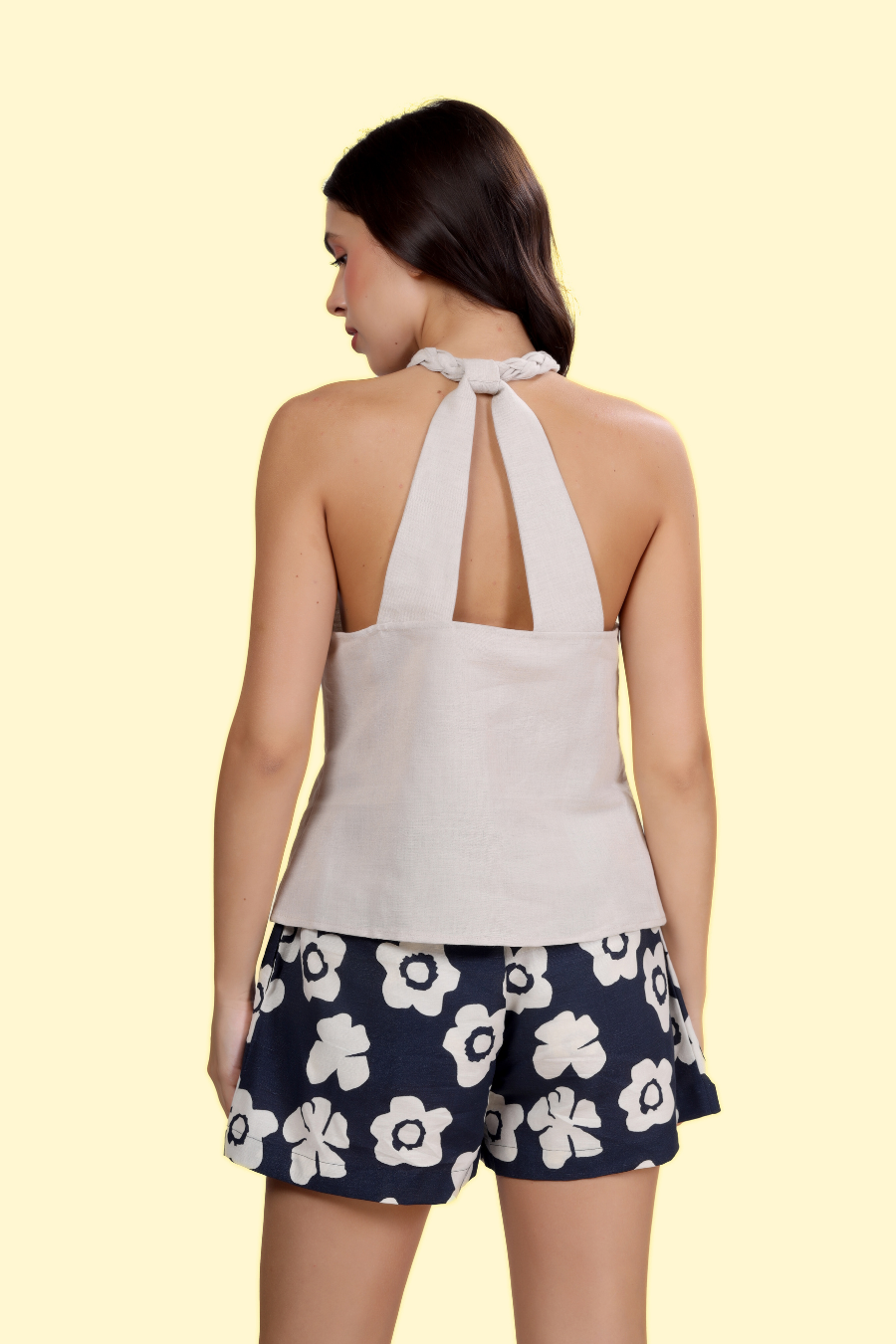 Lounge Coord Set Sewing Pattern – Braided Halter Top with Drawstring Shorts