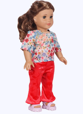 Dolls Retro Flare Set – Top & Flared Pants Set Sewing Pattern 'Mabel'