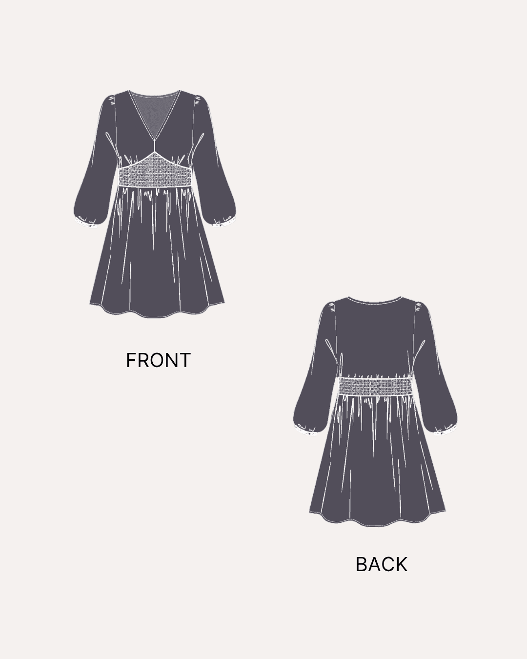 Shirred Dress Sewing Pattern 'Donna'