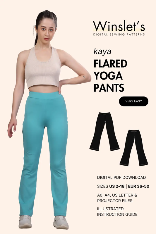 Flared Yoga Pants Sewing Pattern 'Kaya'