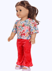 Dolls Retro Flare Set – Top & Flared Pants Set Sewing Pattern 'Mabel'