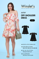 Off Shoulder Dress Sewing Pattern 'Aster'