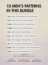 Men's Capsule Wardrobe Bundle Sewing Patterns