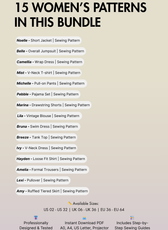 Women's Capsule Wardrobe Bundle: 15 Essential Sewing Patterns