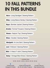 Fall Layers Bundle: 10 Essential Patterns for Your Fall Wardrobe