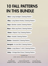 Women's Fall Layers Capsule Bundle: 10 Essential Patterns