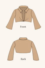 2D image of twist front shirt sewing pattern from Winslet's pattern