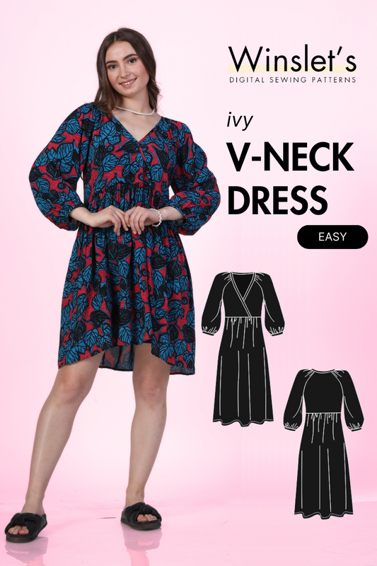V-Neck Dress Sewing Pattern 'Ivy'