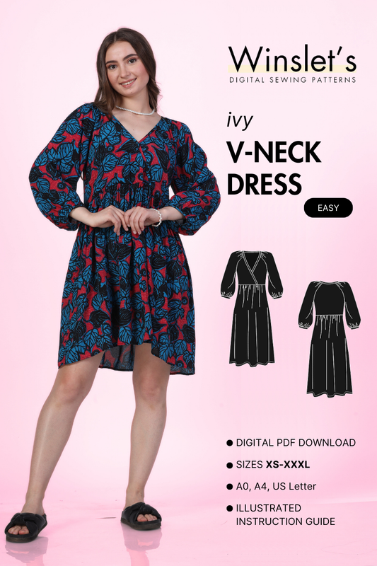 V-Neck Dress Sewing Pattern 'Ivy'