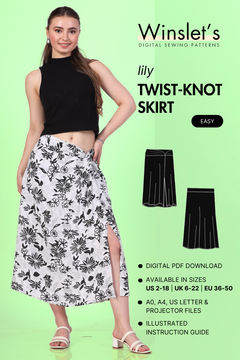 Twist Knot Skirt Sewing Pattern 'Lily'