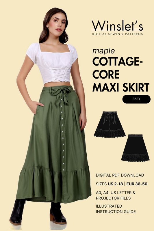 Cottagecore Maxi Skirt Sewing Pattern 'Maple'