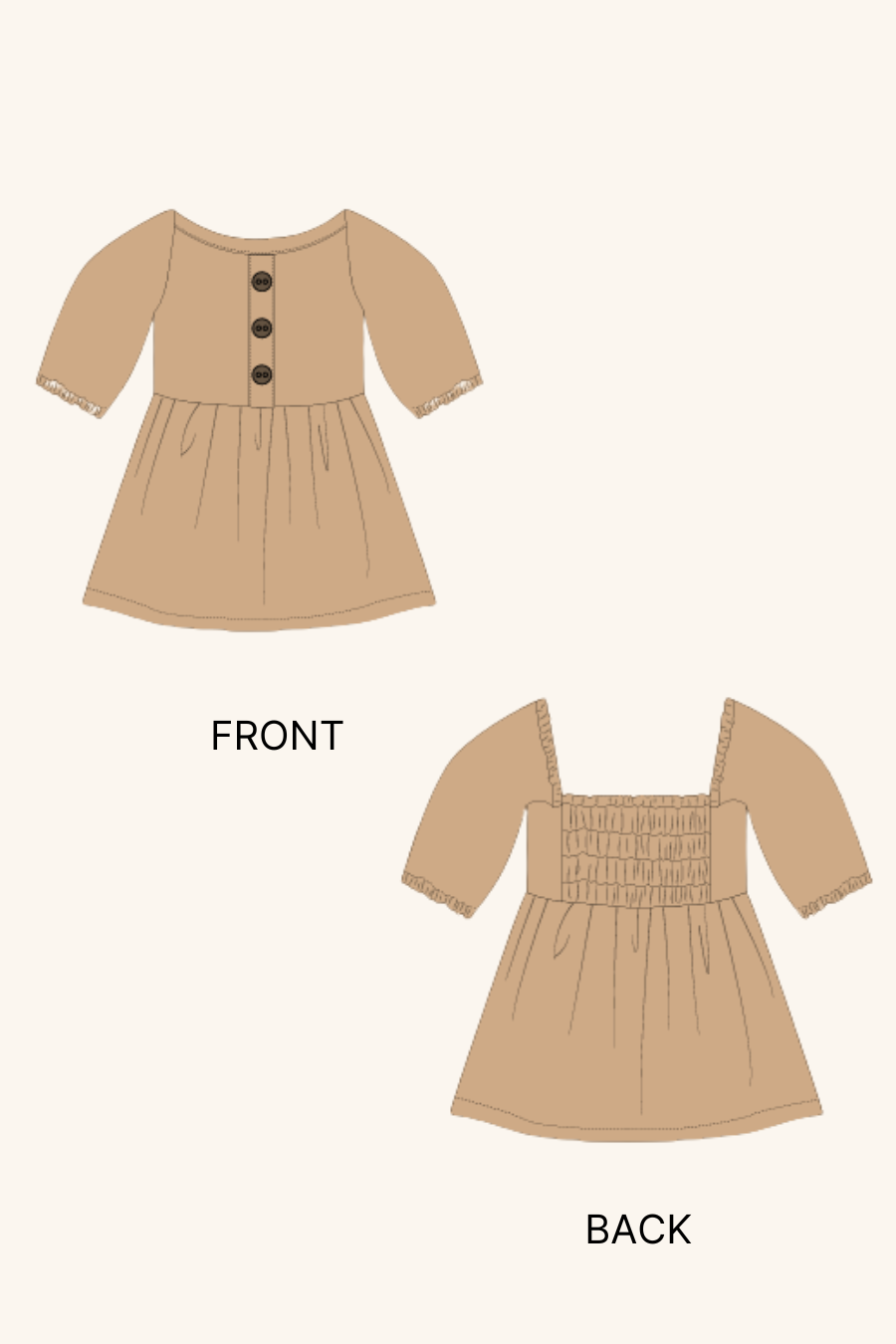 Dolls Flared Dress Sewing Pattern 'Millie'