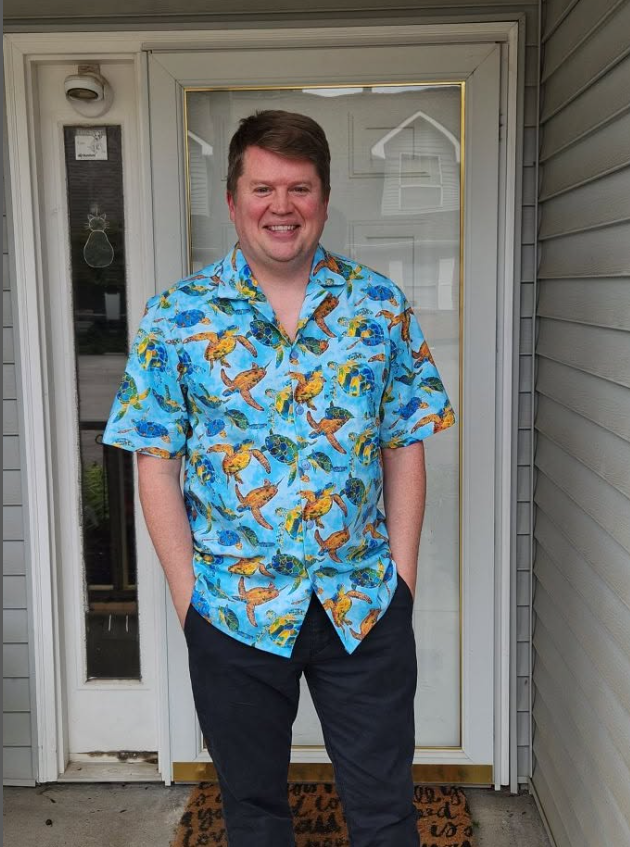 sachin and babi light blue dress Men's Short Sleeve Shirt Sewing Pattern 'Paul'