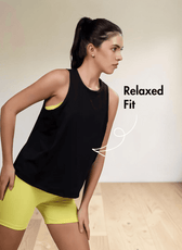 Close-up of sewing pattern details for tank top and biker shorts