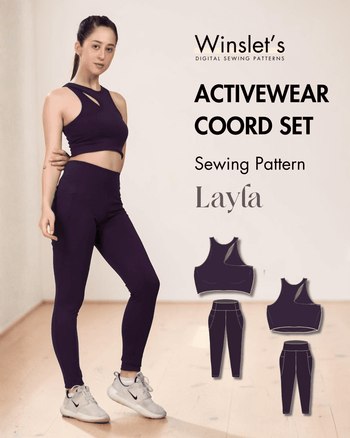 Activewear Coord Set Sewing Pattern with sports bra and leggings