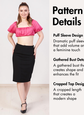 Puff Sleeve Crop Top Sewing Pattern 'Hollie'