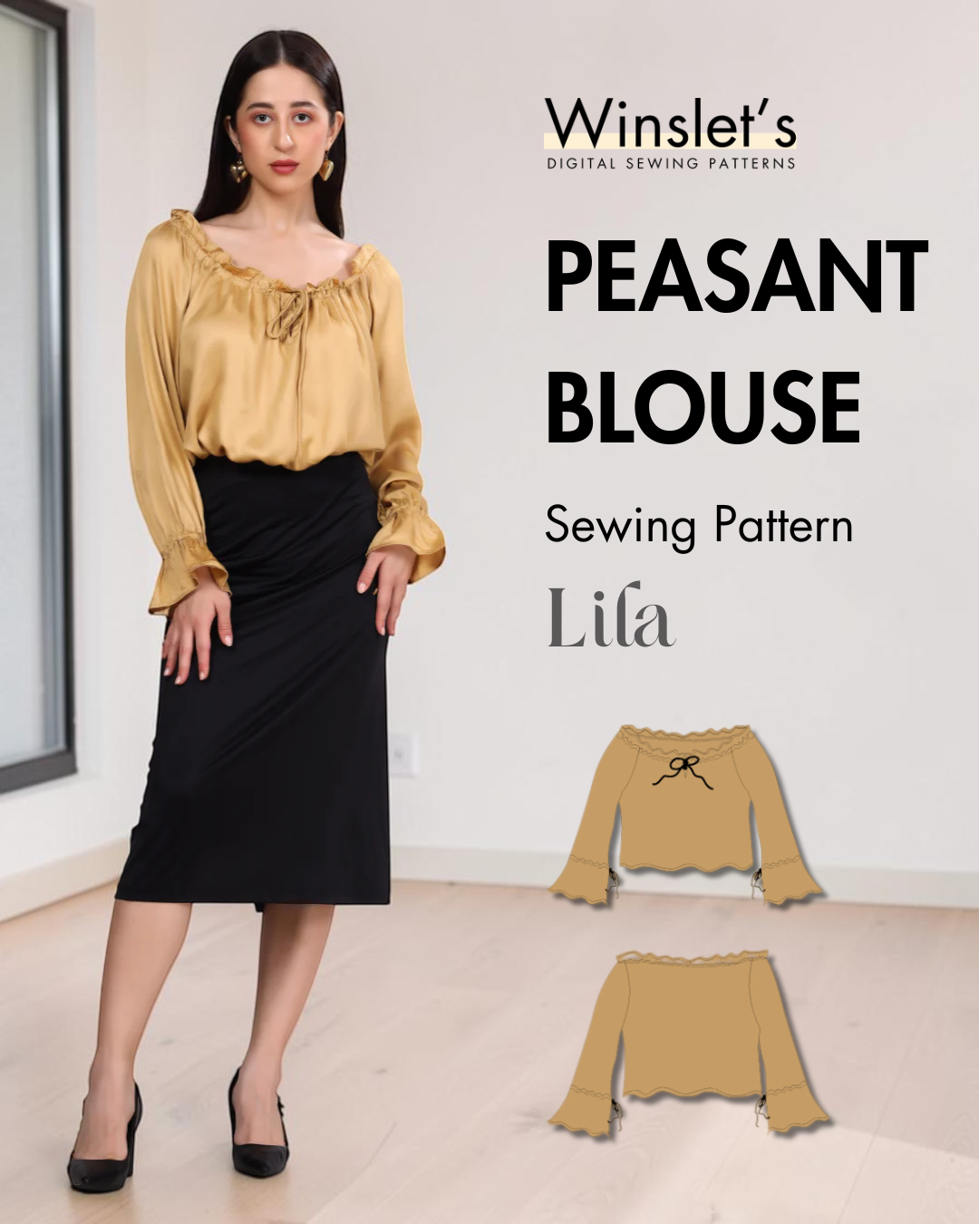 Peasant Blouse Sewing Pattern 'Lila'