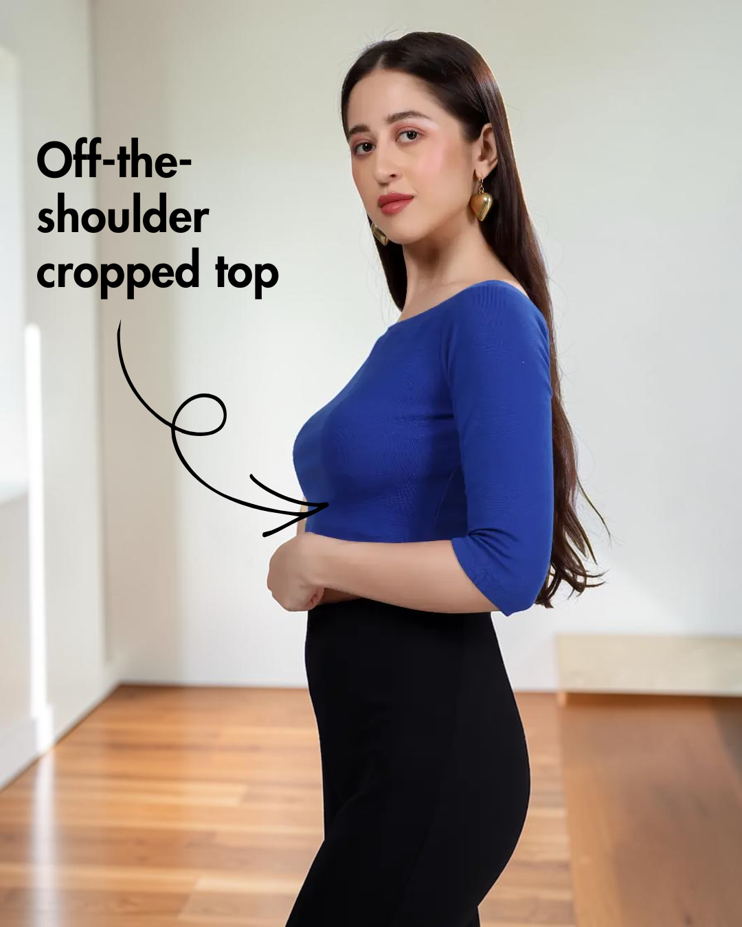 Off-Shoulder Top & Flared Pants Set Sewing Pattern